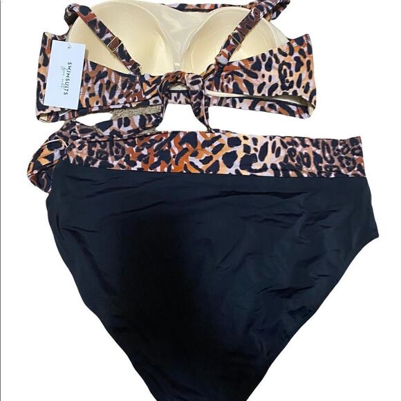 Swimsuits For All | Animal Print Leopard Print 2 Piece Bikini | 22 - Picture 2 of 5